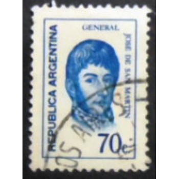 Imagem similar à do selo postal da Argentina de 1973 - San Martín 70 U