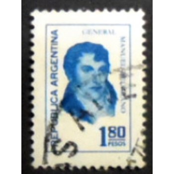 Imagem do selo postal da Argentina de 1975 - General Manuel Belgrano U