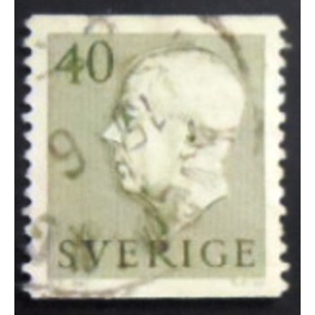 Imagem do selo postal da Suécia de 1954 King Gustaf VI Adolf 40