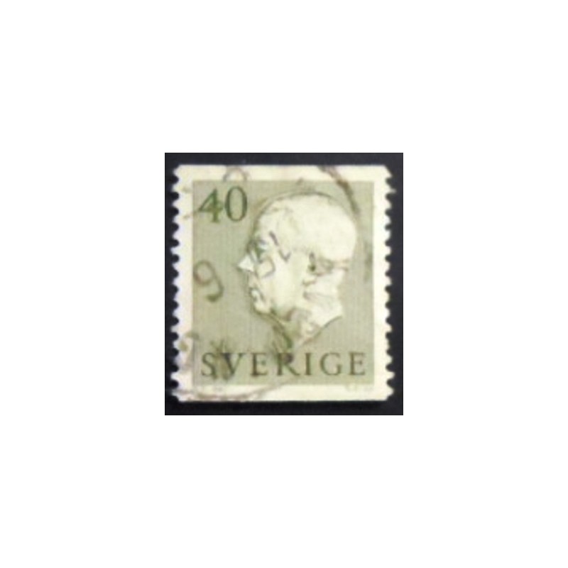 Imagem do selo postal da Suécia de 1954 King Gustaf VI Adolf 40