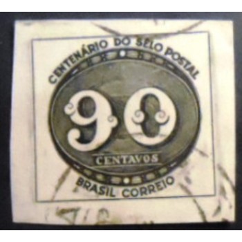 Imagem similar à do so Selo postal do Brasil de 1943 Olho-de-Boi 90 U