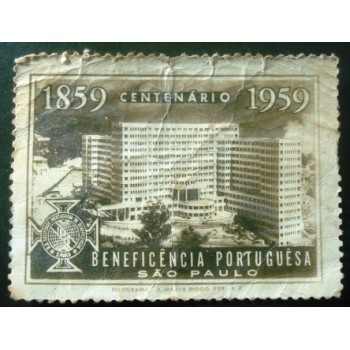 Imagem do selo Cinderela do Brasil de 1959 Beneficência Portuguesa anunciado