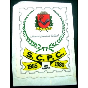Imagem do selo cinderela do Brasil de 1980 SCPC anunciado