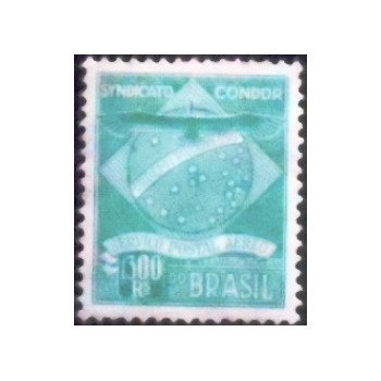 Imagem do selo postal do Brasil de 1927 Sindicato Condor K4  M anunciado