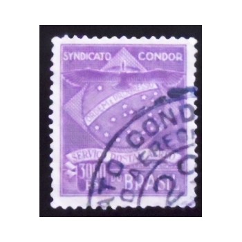 Imagem do selo do Brasil de 1927 Sindicato Condor K6 U anunciado