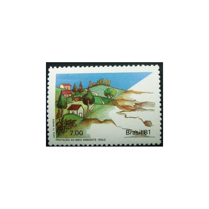 Imagem do selo postal do Brasil de 1981 Solo N anunciado