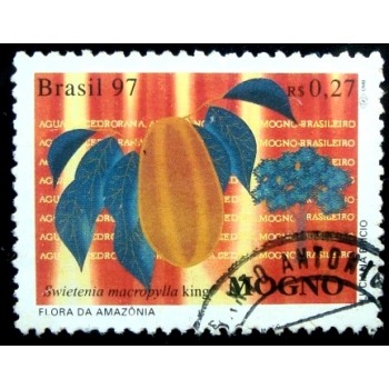 Imagem do selo postal do Brasil de 1997 Mogno U anunciado