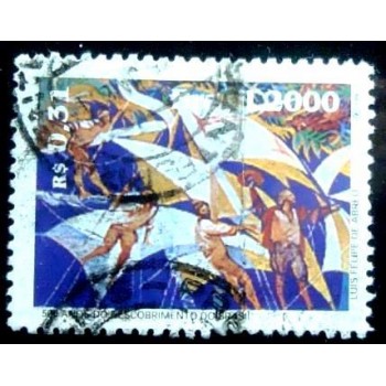 Imagem do selo postal do Brasil de 2000 Portugueses U anunciado
