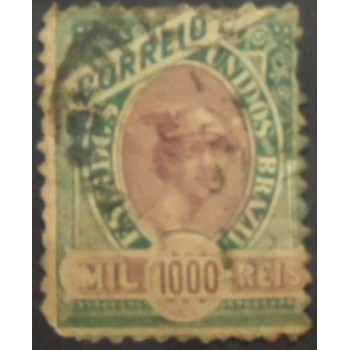 Imagem do selo postal do Brasil de 1897 Comércio 1000 U a 1 anunciado