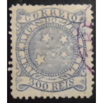 Imagem do selo postal do Brasil Império de 1887 Cruzeiro do Sul 300 U JP anunciado