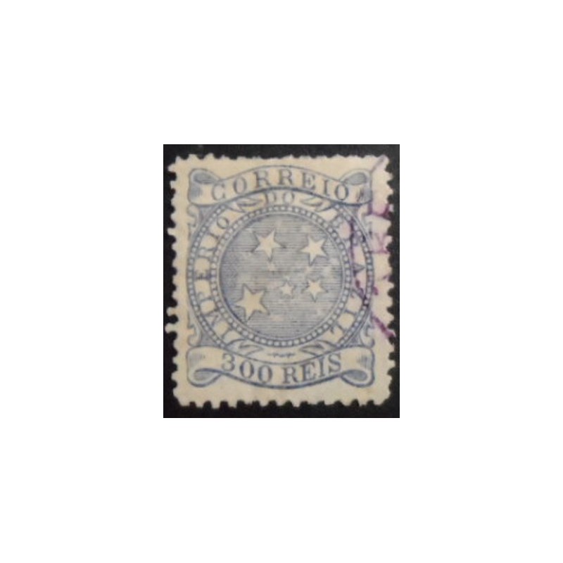 Imagem do selo postal do Brasil Império de 1887 Cruzeiro do Sul 300 U JP anunciado
