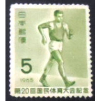 Imagem do selo postal do Japão de 1965 Racewalking anunciado