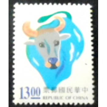 Imagem do selo postal de Taiwan de 1996 Year of Ox 13 anunciado