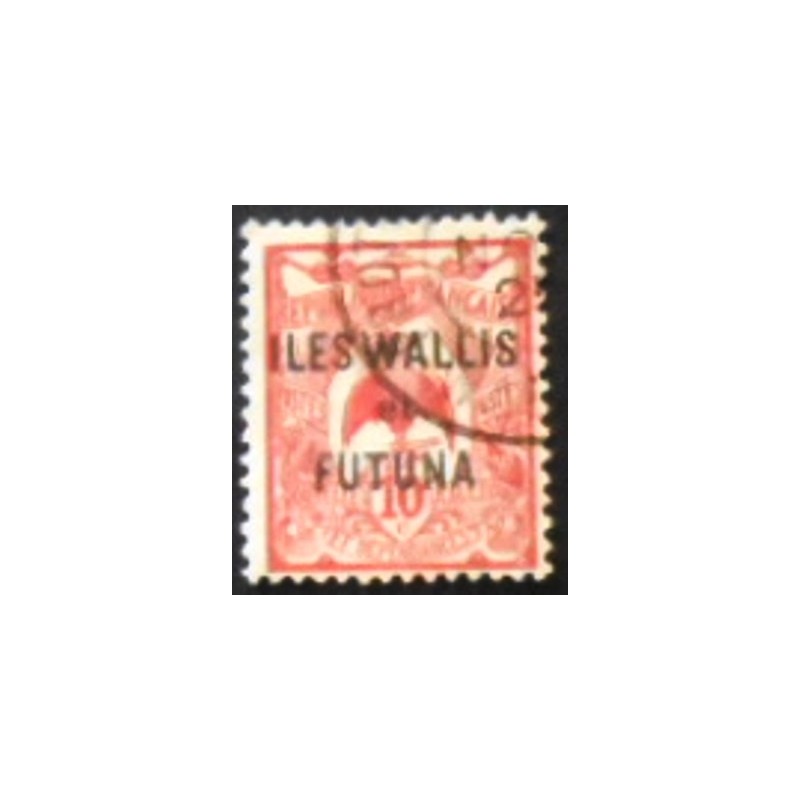 Imagem do selo postal de Wallis et Futuna de 1925 Nouméa Harbor overprinted and surcharged anunciado