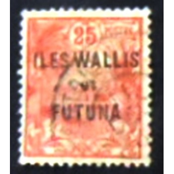 Imagem do selo postal de Wallis et Futuna de 1922 Nouméa Harbor  anunciadooverprinted