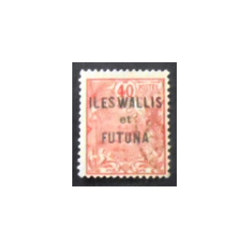 magem do selo postal de Wallis et Futuna de 1920 Nouméa Harbor overprinted anunciado