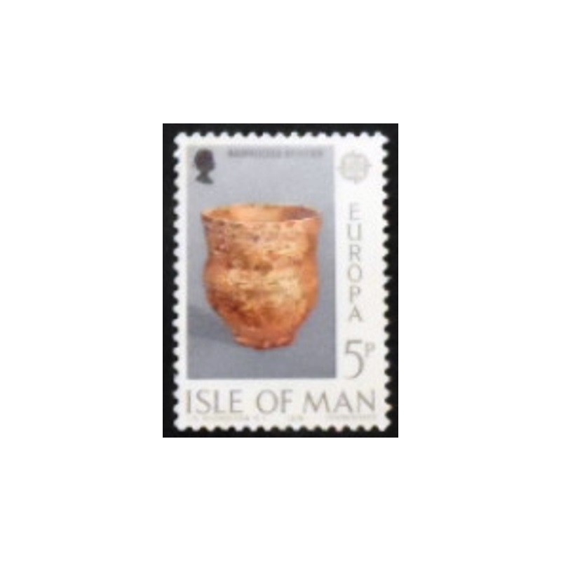 Imagem do selo postal da Ilha de Man de 1976 Barroose Beaker anunciado