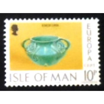 Imagem do selo postal da Ilha de Man de 1976 Knox Urn anunciado