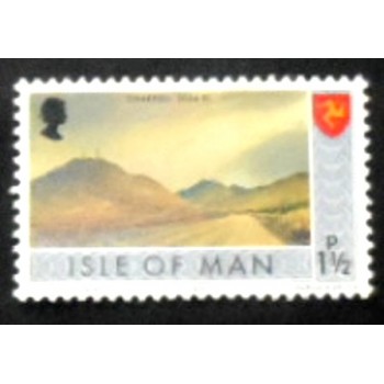 Imagem dovselo postal da Ilha de Man de 1973 Mount Snaefell anunciado