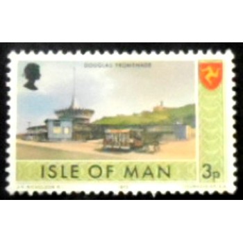 Imagem do selo postal da Ilha de Man de 1973 Douglas Promenade anunciado
