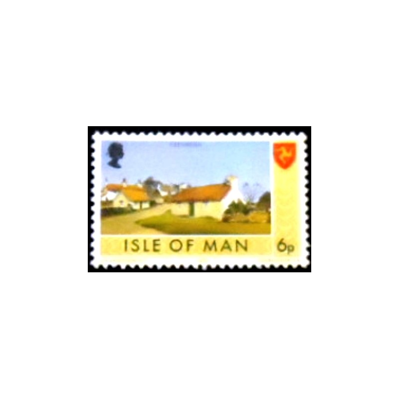 Imagem do selo postal da Ilha de Man de 1973 Peel anunciado