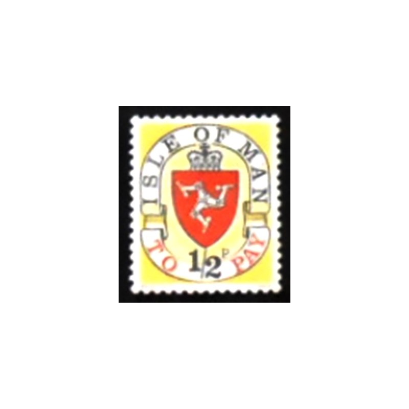 Imagem do selo postal da Ilha de Man de 1973 Coat of Arms ½ anunciado