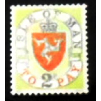 Imagem do selo postal da Ilha de Man de 1973 Coat of Arms 2 anunciado