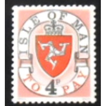Imagem do selo postal da Ilha de Man de 1973 Coat of Arms 4 anunciado