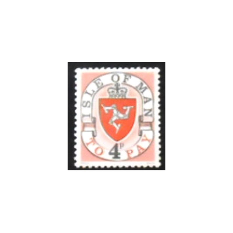 Imagem do selo postal da Ilha de Man de 1973 Coat of Arms 4 anunciado
