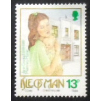 Imagem do selo postal da Ilha de Man de 1989 Mother with Baby anunciado
