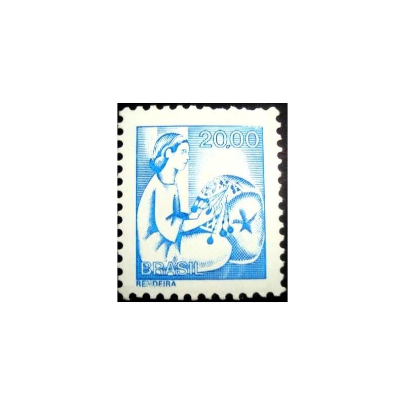 Selo postal do Brasil de 1979 Rendeira M