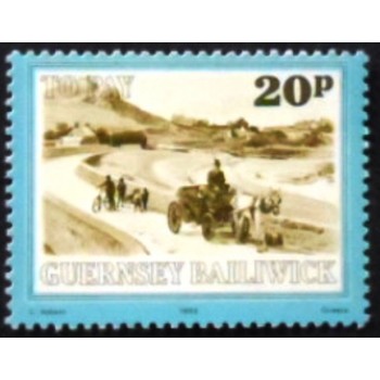 Imagem do selo postal de Guernsey de 1982 Cobo Bay anunciado