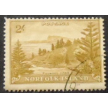 Imagem do selo postal de Norfolk Island de 1947 Ball Bay 2 s anunciado
