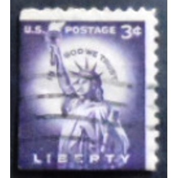 Imagem do selo postal dos Estados Unidos de 1954 Statue of Liberty Eul