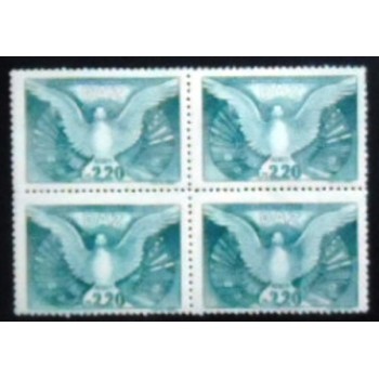 Imagem da quadra de selos postais aéreos de 1947 Conferência de Defesa M