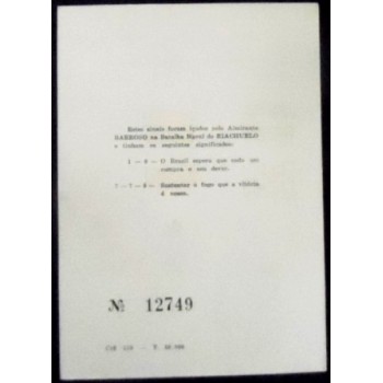 Folhinha Oficial 19 do Brasil de 1965 nº 19 Batalha Riachuelo anunciada verso
