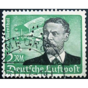 Selo postal da Alemanha Reich de 1934 Otto Lilienthal anunciado