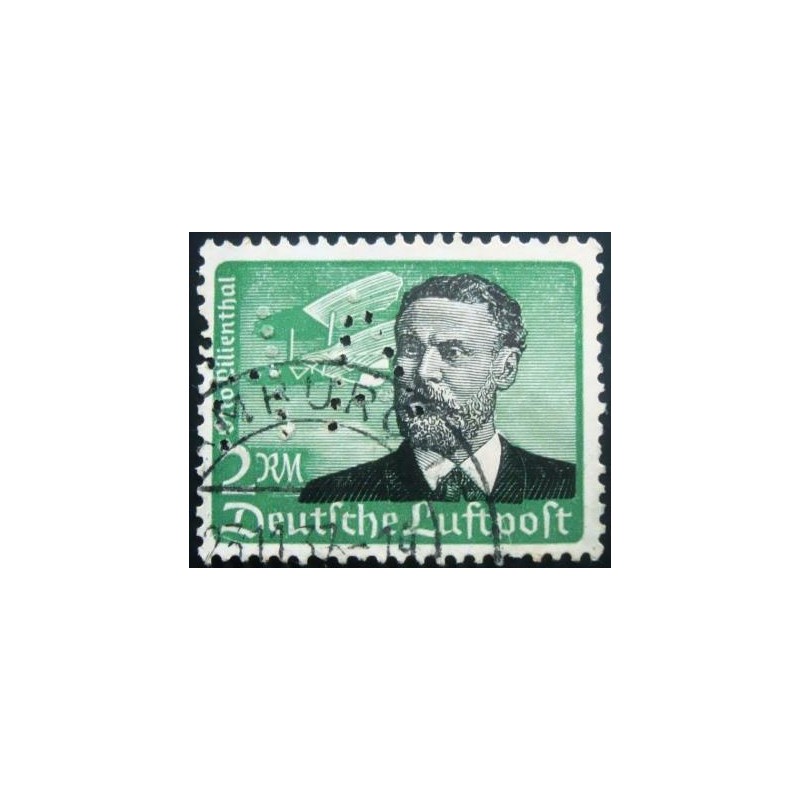 Selo postal da Alemanha Reich de 1934 Otto Lilienthal anunciado