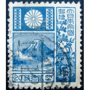Imagem similar à do selo postal Japão 1937 Mt Fuji and Deer Blue anunciado