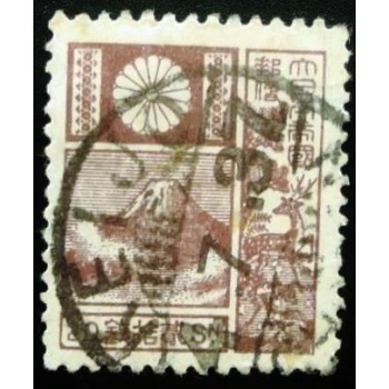 Imagem similar à do selo postal Japão 1931 Mt Fuji and  Deer Violet anunciado