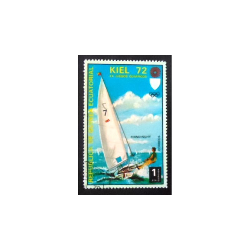 Selo postal da Guiné Equatorial de 1972 Finndinghy anunciado