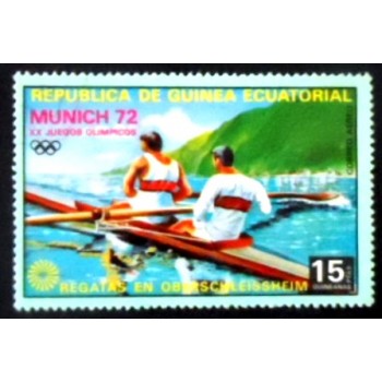 Imagem do selo postal da Guiné Equatorial de 1972 Rowing C2