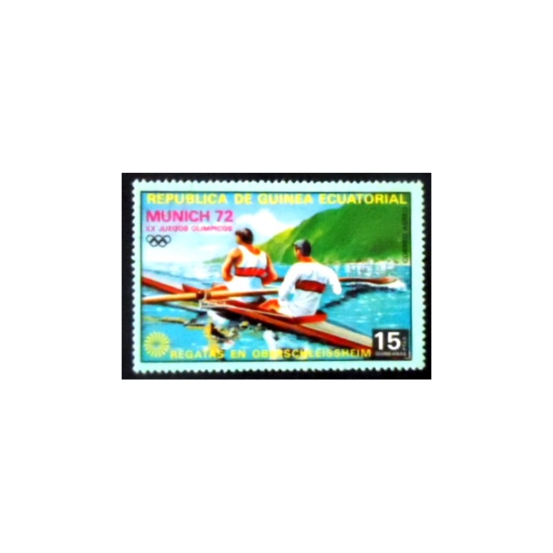 Imagem do selo postal da Guiné Equatorial de 1972 Rowing C2