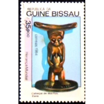 Imagem do selo postal do Guine Bissau de 1984  Stool