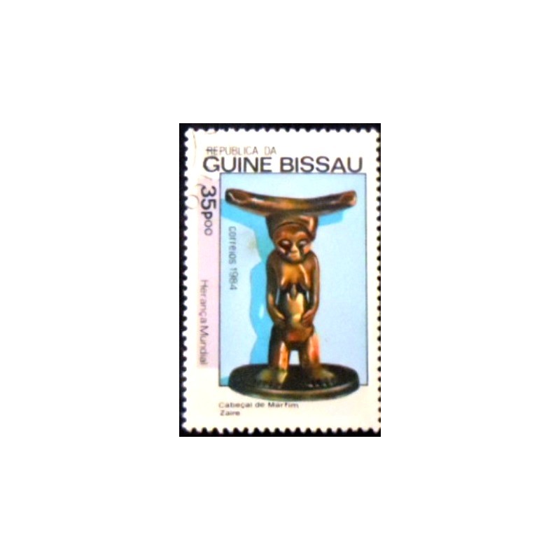Imagem do selo postal do Guine Bissau de 1984  Stool
