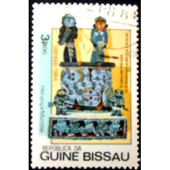 Imagem do selo postal do Guine Bissau de 1984 Pearl Throne