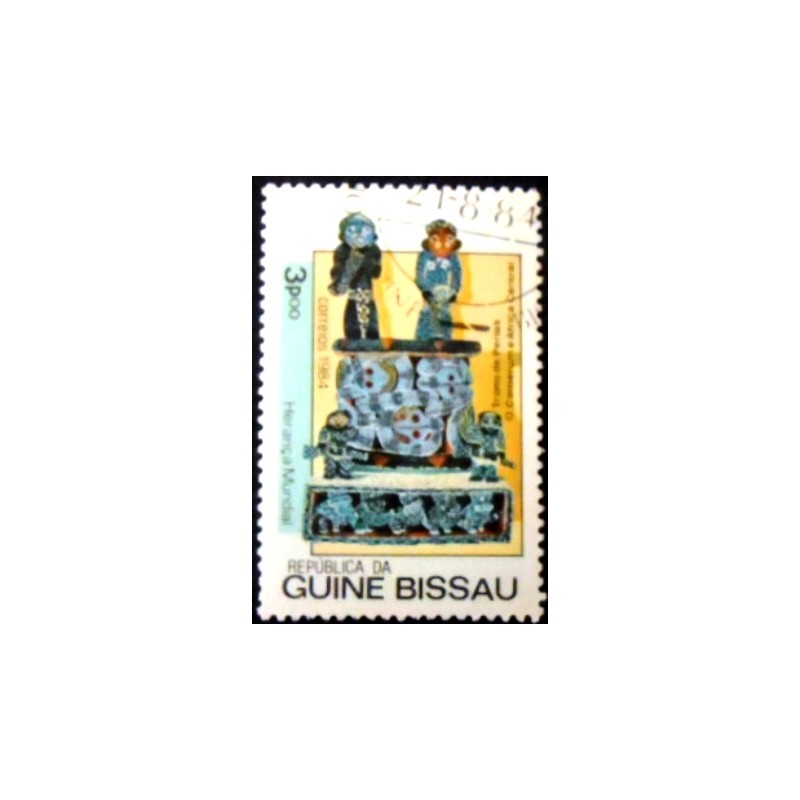 Imagem do selo postal do Guine Bissau de 1984 Pearl Throne
