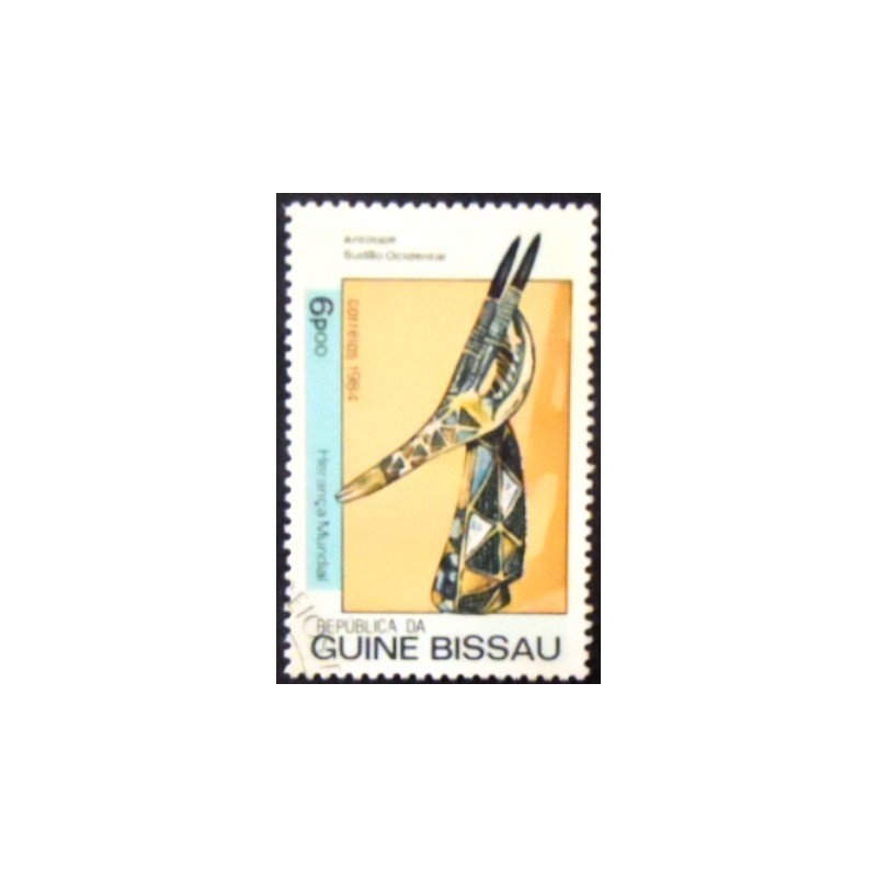 Imagem do selo postal do Guine Bissau de 1984 Antelope Head