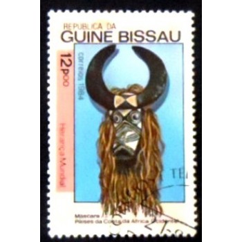 Imagem do selo postal do Guine Bissau de 1984 Mask