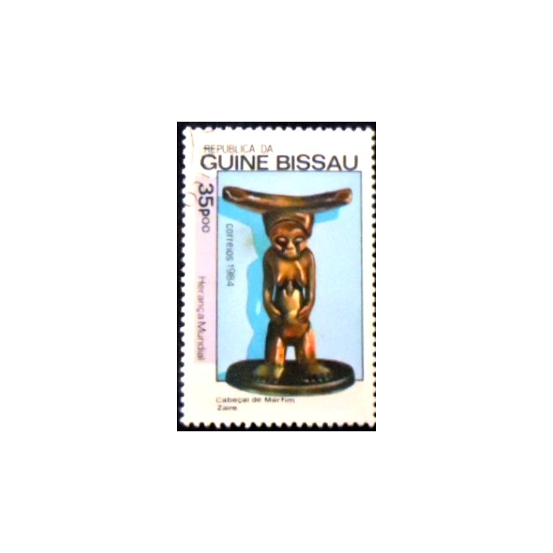 Imagem do selo postal do Guine Bissau de 1984 Stool Zaire